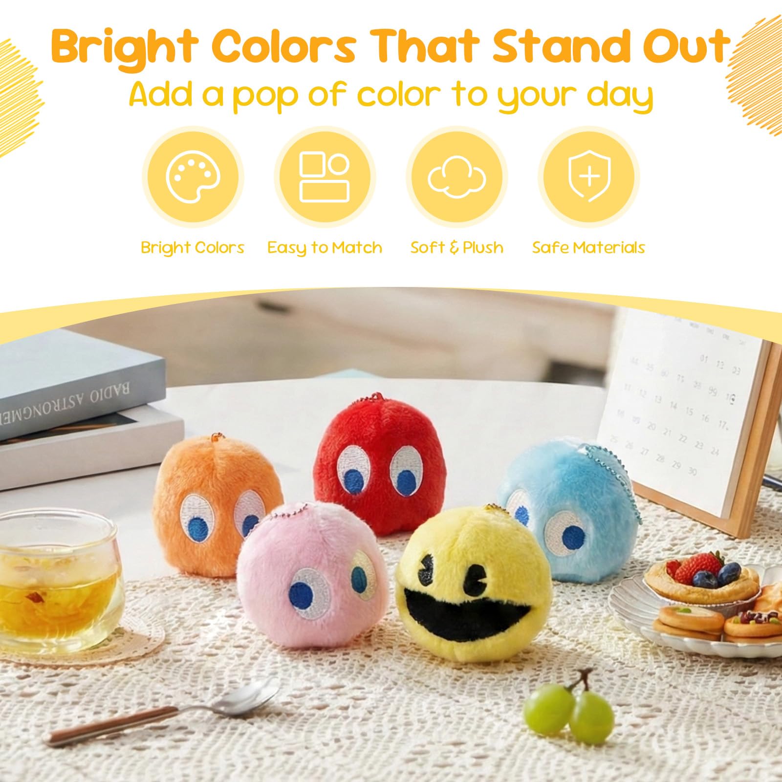 Amazon.co.jp: パックマン ぬいぐるみ キーホルダー 5個セット とても